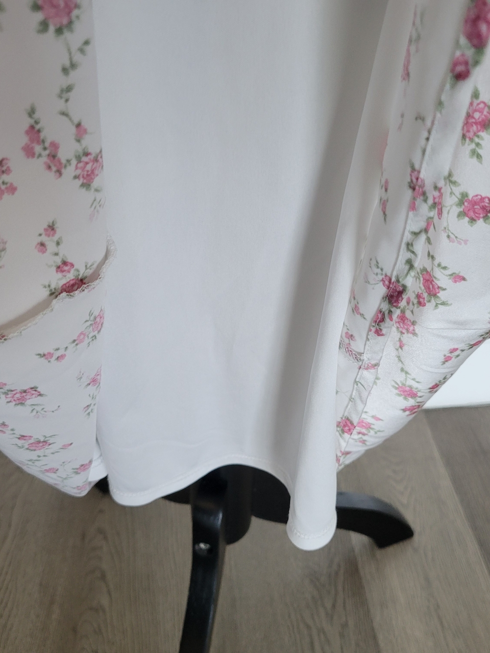 ALTAR'D STATE Kya Floral Lace-Trim Milkmaid Slip Maxi Dress Ivory Rose Sz Large - Picture 11 of 16